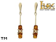 Jewellery GOLD earrings.  Stone: amber. TAG: ; name: GE363; weight: 2.06g.