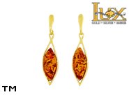 Jewellery GOLD earrings.  Stone: amber. TAG: ; name: GE382; weight: 3.32g.