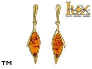 Jewellery GOLD earrings.  Stone: amber. TAG: ; name: GE387; weight: 2.86g.