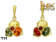 Jewellery GOLD earrings.  Stone: amber. TAG: nature; name: GE388; weight: 4.24g.