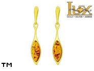 Jewellery GOLD earrings.  Stone: amber. TAG: ; name: GE390; weight: 2.85g.