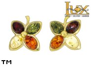 Jewellery GOLD earrings.  Stone: amber. TAG: nature, signs; name: GE392; weight: 4.02g.