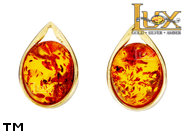 Jewellery GOLD earrings.  Stone: amber. TAG: ; name: GE404; weight: 2.33g.
