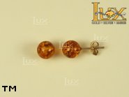 Jewellery GOLD earrings.  Stone: amber. TAG: ; name: GEO6; weight: 0.8g.