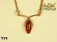 Jewellery GOLD necklace.  Stone: amber. TAG: ; name: GN233; weight: 3.3g.