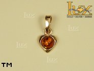 Jewellery GOLD pendant.  Stone: amber. TAG: hearts, clasic; name: GP001; weight: 1.2g.