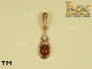 Jewellery GOLD pendant.  Stone: amber. TAG: ; name: GP004; weight: 1.7g.