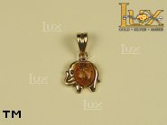Jewellery GOLD pendant.  Stone: amber. TAG: animals, signs; name: GP005; weight: 1.4g.