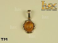 Jewellery GOLD pendant.  Stone: amber. TAG: ; name: GP007; weight: 1.4g.