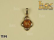 Jewellery GOLD pendant.  Stone: amber. TAG: ; name: GP015; weight: 1.92g.