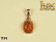 Jewellery GOLD pendant.  Stone: amber. TAG: ; name: GP022; weight: 2.01g.