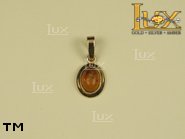 Jewellery GOLD pendant.  Stone: amber. TAG: ; name: GP029; weight: 1.43g.