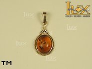 Jewellery GOLD pendant.  Stone: amber. TAG: clasic; name: GP030-1; weight: 2g.