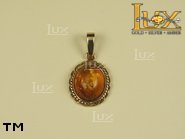 Jewellery GOLD pendant.  Stone: amber. TAG: clasic; name: GP030-2; weight: 2.13g.