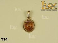 Jewellery GOLD pendant.  Stone: amber. TAG: ; name: GP033; weight: 1.52g.