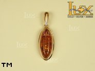 Jewellery GOLD pendant.  Stone: amber. TAG: ; name: GP036; weight: 2.7g.