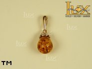 Jewellery GOLD pendant.  Stone: amber. TAG: ; name: GP040; weight: 1.9g.