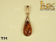 Jewellery GOLD pendant.  Stone: amber. TAG: clasic; name: GP069; weight: 2.52g.
