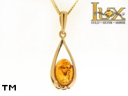 Jewellery GOLD pendant.  Stone: amber. TAG: ; name: GP110; weight: 1.8g.