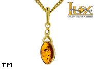 Jewellery GOLD pendant.  Stone: amber. TAG: ; name: GP122; weight: 0.9g.