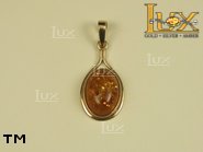Jewellery GOLD pendant.  Stone: amber. TAG: clasic; name: GP125-2; weight: 2.4g.