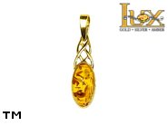 Jewellery GOLD pendant.  Stone: amber. TAG: clasic; name: GP133; weight: 1.7g.