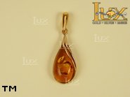 Jewellery GOLD pendant.  Stone: amber. TAG: clasic; name: GP151; weight: 2.7g.