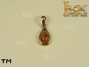 Jewellery GOLD pendant.  Stone: amber. TAG: ; name: GP154; weight: 1.43g.