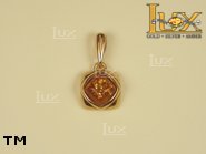 Jewellery GOLD pendant.  Stone: amber. TAG: ; name: GP185; weight: 2.6g.