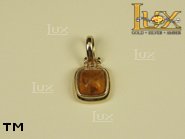 Jewellery GOLD pendant.  Stone: amber. TAG: ; name: GP196; weight: 1.9g.