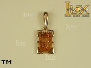 Jewellery GOLD pendant.  Stone: amber. TAG: ; name: GP207; weight: 2.02g.