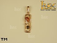 Jewellery GOLD pendant.  Stone: amber. TAG: ; name: GP285; weight: 3g.