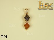Jewellery GOLD pendant.  Stone: amber. TAG: ; name: GP286; weight: 2.3g.