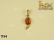 Jewellery GOLD pendant.  Stone: amber. TAG: ; name: GP293; weight: 1.3g.