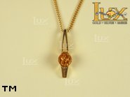 Jewellery GOLD pendant.  Stone: amber. TAG: ; name: GP302; weight: 2.9g.
