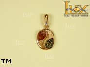Jewellery GOLD pendant.  Stone: amber. TAG: signs; name: GP305; weight: 2.5g.