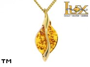 Jewellery GOLD pendant.  Stone: amber. TAG: modern; name: GP321-2; weight: 2.76g.