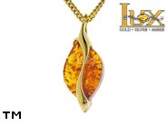 Jewellery GOLD pendant.  Stone: amber. TAG: modern; name: GP321; weight: 2.2g.