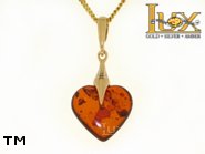 Jewellery GOLD pendant.  Stone: amber. TAG: hearts; name: GP340; weight: 2.45g.