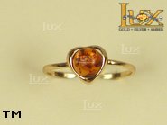 Jewellery GOLD ring.  Stone: amber. TAG: hearts, clasic; name: GR001; weight: 1.31g.