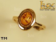 Jewellery GOLD ring.  Stone: amber. TAG: ; name: GR029; weight: 2.8g.