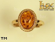 Jewellery GOLD ring.  Stone: amber. TAG: ; name: GR033-1; weight: 2.9g.