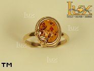 Jewellery GOLD ring.  Stone: amber. TAG: ; name: GR034; weight: 3.7g.