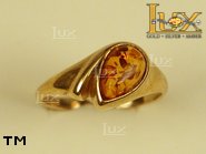 Jewellery GOLD ring.  Stone: amber. TAG: ; name: GR054; weight: 2.9g.