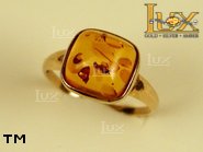 Jewellery GOLD ring.  Stone: amber. TAG: ; name: GR060; weight: 2.2g.
