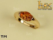 Jewellery GOLD ring.  Stone: amber. TAG: ; name: GR061; weight: 2.5g.