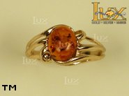 Jewellery GOLD ring.  Stone: amber. TAG: ; name: GR064; weight: 3.2g.