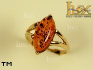 Jewellery GOLD ring.  Stone: amber. TAG: ; name: GR076; weight: 3.5g.