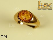 Jewellery GOLD ring.  Stone: amber. TAG: ; name: GR081; weight: 3.11g.