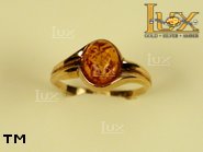 Jewellery GOLD ring.  Stone: amber. TAG: ; name: GR083; weight: 2.9g.